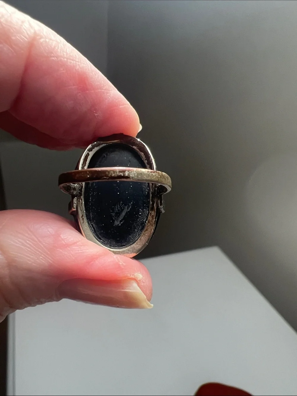 Bold & Beautiful Black Oval Statement Ring - Vintage